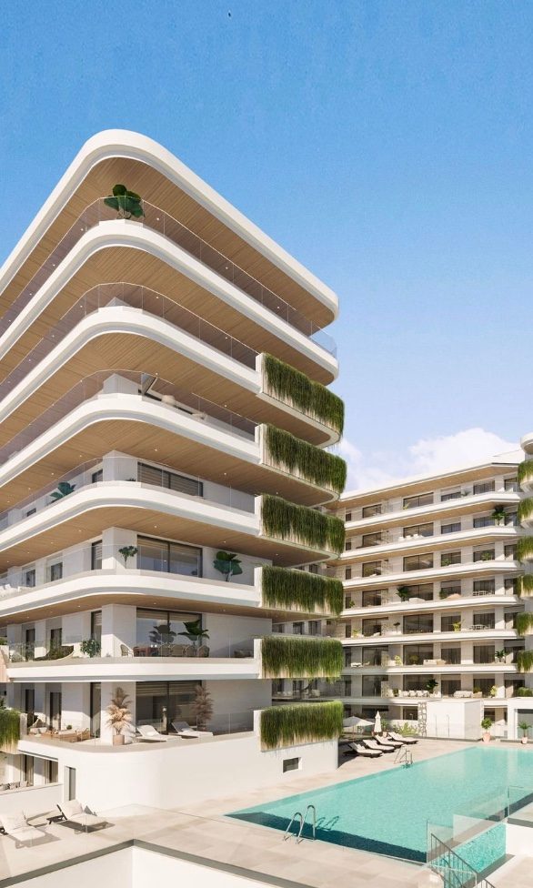 Image 23-7-25 at 12.08 Contemporary apartment complex in Fuengirola featuring balconies and landscaped gardens